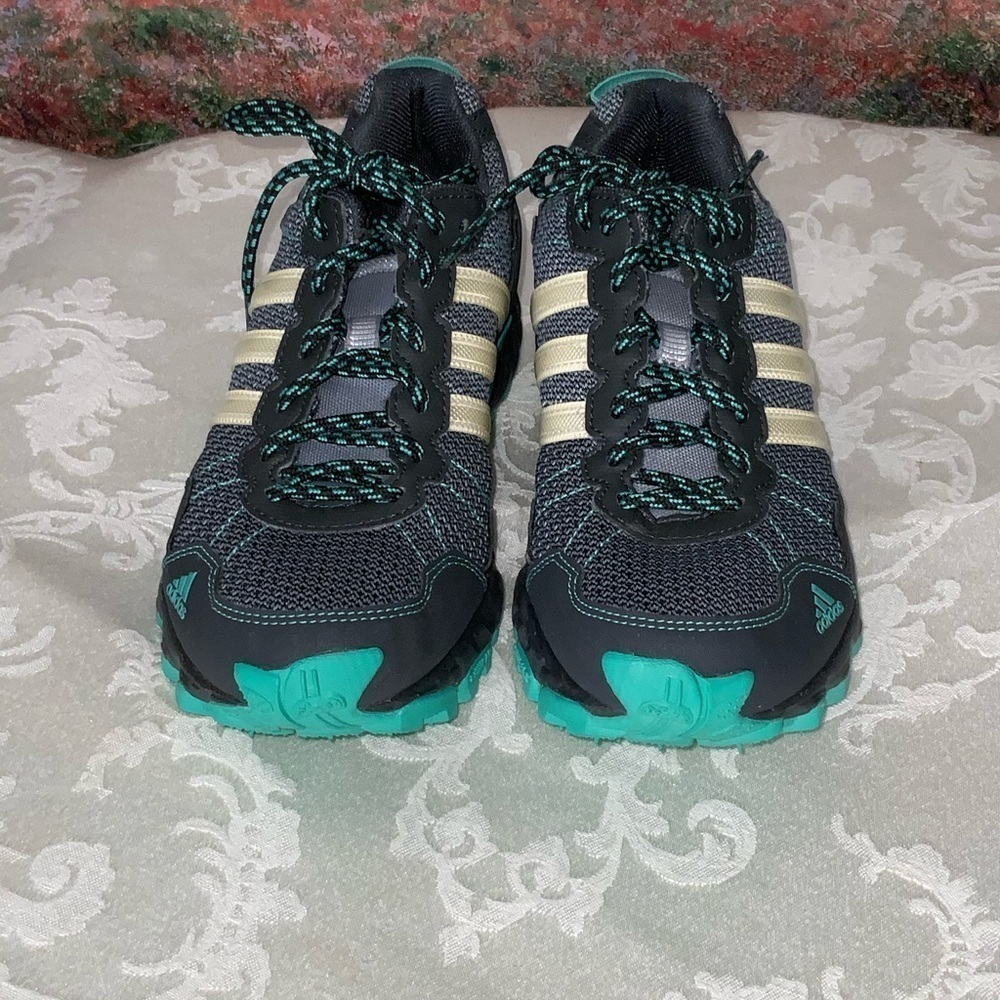 NEW Adidas PYV 702001 Green & Gray Mesh Lace Up Reflectors Running Shoes 6.5 - Picture 4 of 15